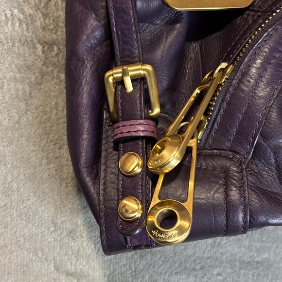 B. Makowsky Deep Purple Leather Shoulder Bag - Picture 4 of 12